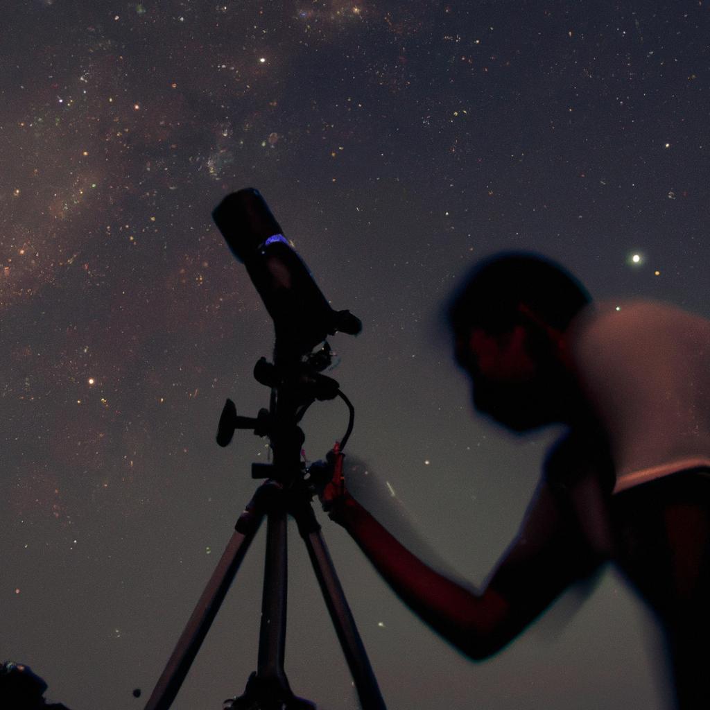 Person using camera for astrophotography