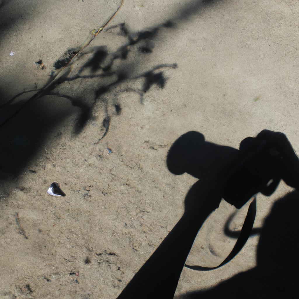 Person capturing shadows with camera